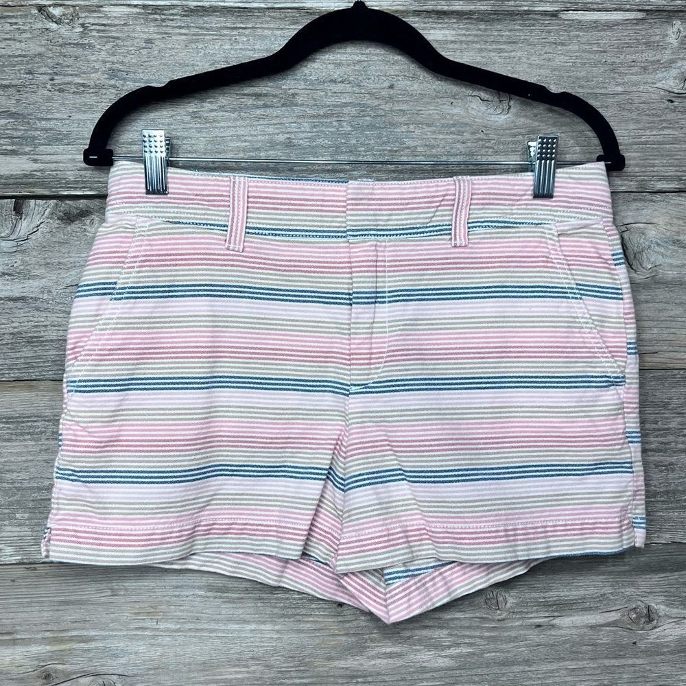 Gap City Shorts Striped Chinos Pink and Blue Size 4 💗